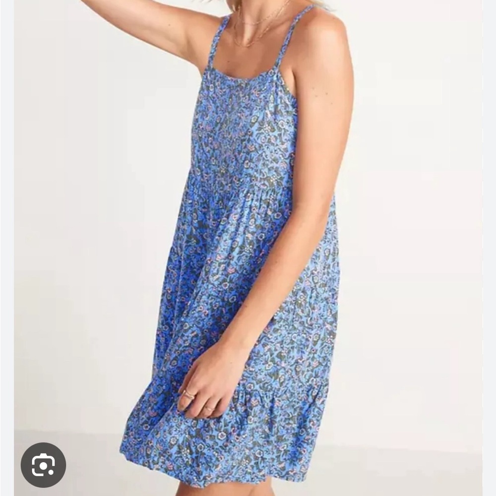 Blue Floral Tiered Sundress
